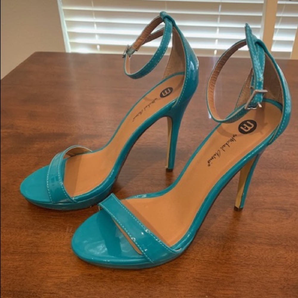 Michael Antonio Teal Sexy Strap Heels
